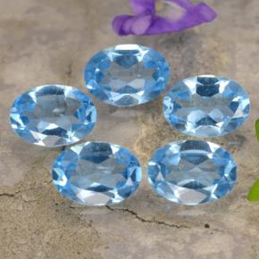 Gemas de topacio azul natural de 3,90 ct, corte óvalo, VVS