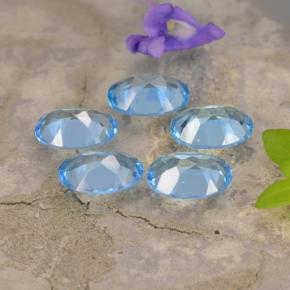 Gemas de topacio azul natural de 3,90 ct, corte óvalo, VVS