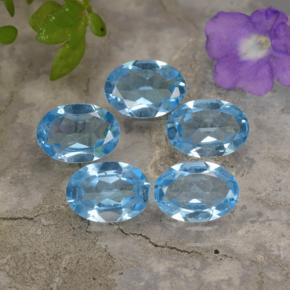 Gemas de topacio azul natural de 3,82 ct, corte óvalo, VVS