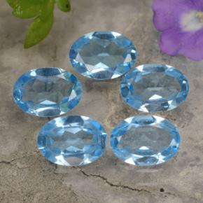 Gemas de topacio azul natural de 3,82 ct, corte óvalo, VVS