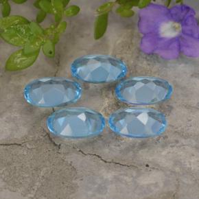Gemas de topacio azul natural de 3,82 ct, corte óvalo, VVS