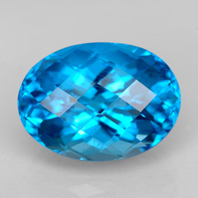 Topacio azul natural de 9,80 ct, corte óvalo, VS