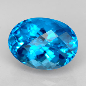 Topacio azul natural de 9,80 ct, corte óvalo, VS