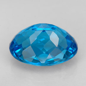 Topacio azul natural de 9,80 ct, corte óvalo, VS