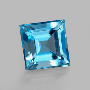 Topacio azul natural de 2,02 ct, cuadrado, VVS-VS