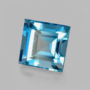 Topacio azul natural de 2,02 ct, cuadrado, VVS-VS