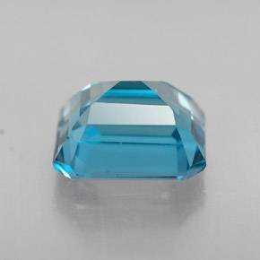 Topacio azul natural de 1,94 ct, corte esmeralda, VVS