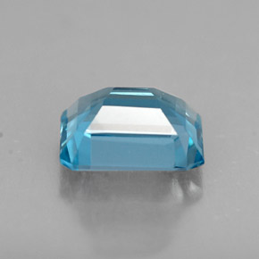 Topacio azul natural de 1,69 ct, corte esmeralda, VVS