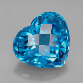 Topacio azul natural de 8,01 ct, forma de corazón, VVS