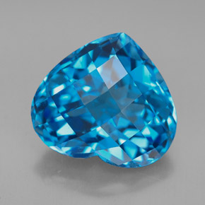Topacio azul natural de 8,01 ct, forma de corazón, VVS