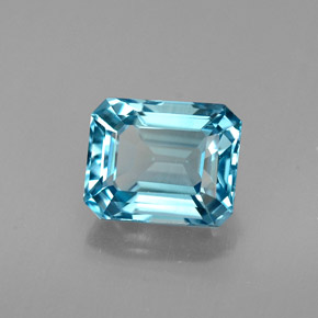 Topacio azul natural de 2,01 ct, corte esmeralda, VVS
