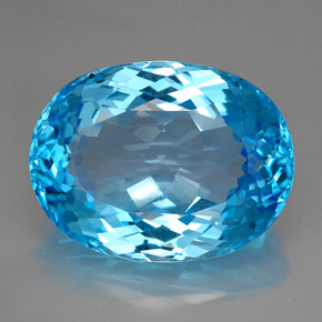 Topacio azul natural de 165,50 ct, corte óvalo, IF