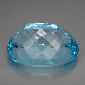 Topacio azul natural de 230,00 ct, corte óvalo, VVS