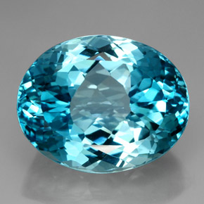 Topacio azul natural de 164,50 ct, corte óvalo, VVS