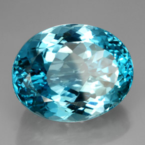 Topacio azul natural de 164,50 ct, corte óvalo, VVS