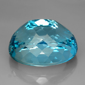Topacio azul natural de 164,50 ct, corte óvalo, VVS