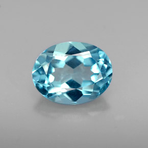 Topacio azul natural de 1,81 ct, corte óvalo, VVS-VS