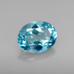 Topacio azul natural de 1,81 ct, corte óvalo, VVS-VS