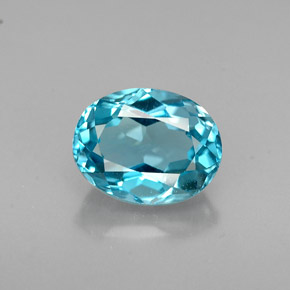 Topacio azul natural de 1,81 ct, corte óvalo, VVS-VS