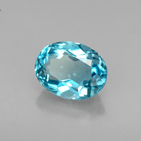 Topacio azul natural de 1,81 ct, corte óvalo, VVS-VS