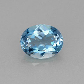 Topacio azul natural de 1,91 ct, corte óvalo, VVS