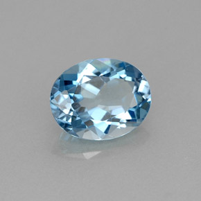 Topacio azul natural de 1,91 ct, corte óvalo, VVS