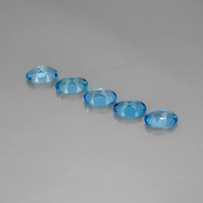 Gemas de topacio azul natural de  ct, corte óvalo, VVS-VS