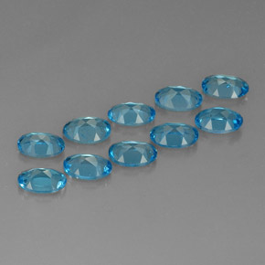 Gemas de topacio azul natural de  ct, corte óvalo, VVS-VS