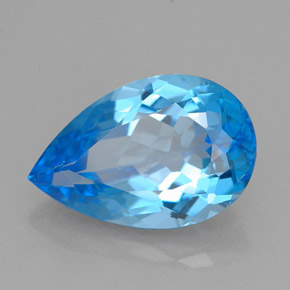 Topacio azul natural de 5,28 ct, en forma de pera, VVS-VS