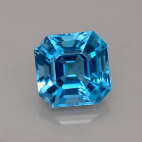 Topacio azul natural de 5,30 ct, corte esmeralda, VVS-VS