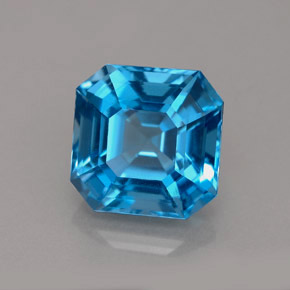 Topacio azul natural de 5,30 ct, corte esmeralda, VVS-VS