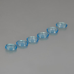 Gemas de topacio azul natural de  ct, corte óvalo, VVS-VS