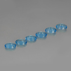 Gemas de topacio azul natural de  ct, corte óvalo, VVS-VS