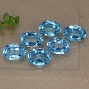 Gemas de topacio azul natural de 5,19 ct, corte óvalo, VVS-VS