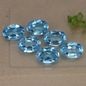 Gemas de topacio azul natural de 5,19 ct, corte óvalo, VVS-VS