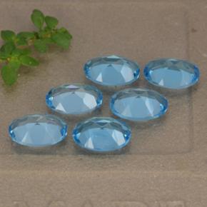 Gemas de topacio azul natural de 5,19 ct, corte óvalo, VVS-VS