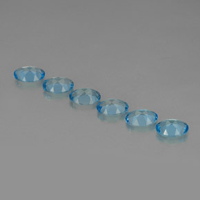 Gemas de topacio azul natural de  ct, corte óvalo, VVS-VS