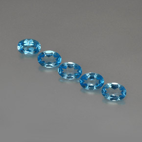 Gemas de topacio azul suizo natural de  ct, corte óvalo, VVS-VS