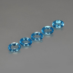 Gemas de topacio azul suizo natural de  ct, corte óvalo, VVS-VS