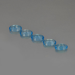 Gemas de topacio azul suizo natural de  ct, corte óvalo, VVS-VS