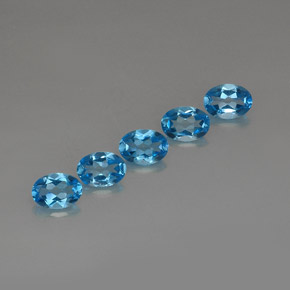 Gemas de topacio azul suizo natural de  ct, corte óvalo, VVS-VS