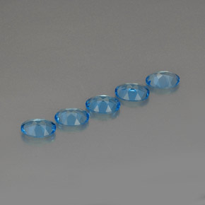 Gemas de topacio azul suizo natural de  ct, corte óvalo, VVS-VS
