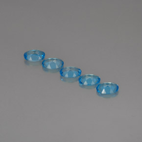 Gemas de topacio azul natural de  ct, corte óvalo, VVS-VS