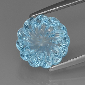 Topacio azul natural de 8,90 ct, forma elegante, transparente