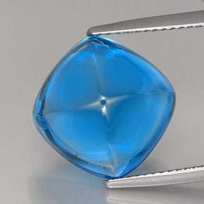 Topacio azul natural de 16,56 ct, corte cojín, transparente