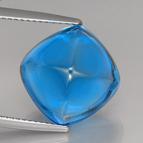 Topacio azul natural de 16,56 ct, corte cojín, transparente
