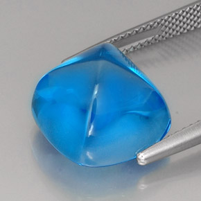 Topacio azul natural de 16,56 ct, corte cojín, transparente