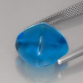 Topacio azul natural de 12,96 ct, corte cojín, transparente