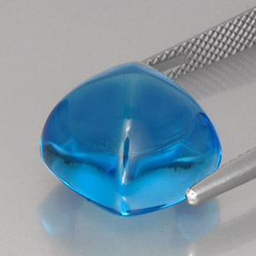 Topacio azul natural de 18,82 ct, corte cojín, transparente