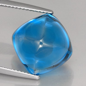 Topacio azul natural de 18,82 ct, corte cojín, transparente